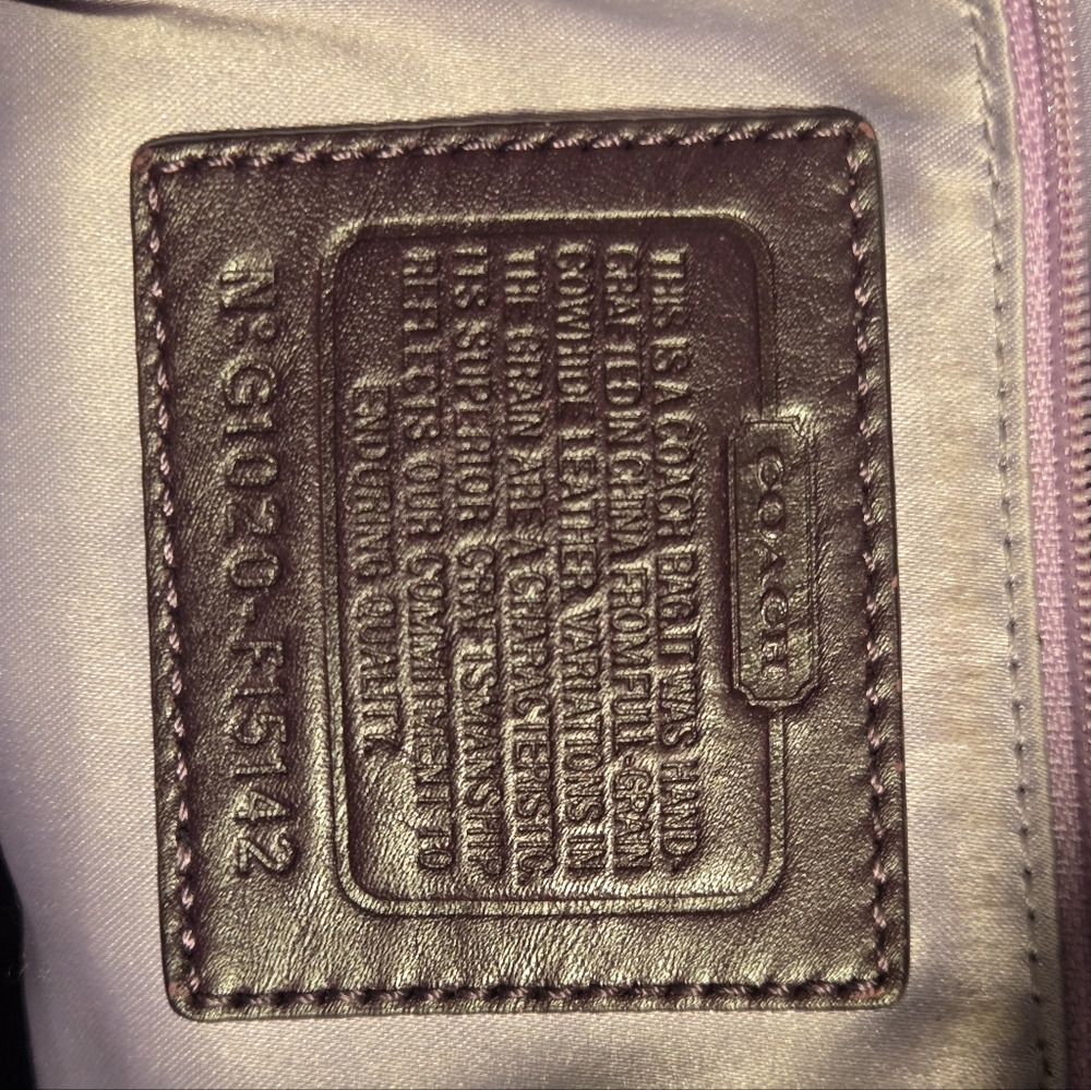 Coach Deep Purple Leather Tote - Picture 12 of 17